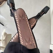 網タイツ リボン レース ダメージ加工 風 ストッキング セクシー ギャル 地雷系