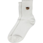 ポール＆ジョー　メンズソックス　アメリブヌネット刺繍ホワイト