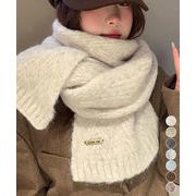 【日本倉庫即納】 カシミアタッチニットマフラー 暖かい秋冬