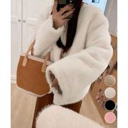 【日本倉庫即納】 ファージャケット ふわふわ パールボタン