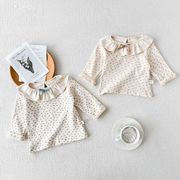 2026春秋子供服 シンプル 可愛い 長袖Ｔシャツ 韓国風 インナーシャツ 防寒 温かい キッズ服 [73~120cm]