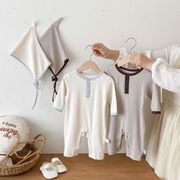 2026春秋子供服 シンプル 可愛い ロンパース 連体服 韓国風 防寒 温かい ベビー服 キッズ服 [66~90cm]