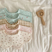 2026新作　ベビースタイ　花びら型　360度回転可　可愛い　花柄　よだれかけ　新生児　リバーシブル　5柄