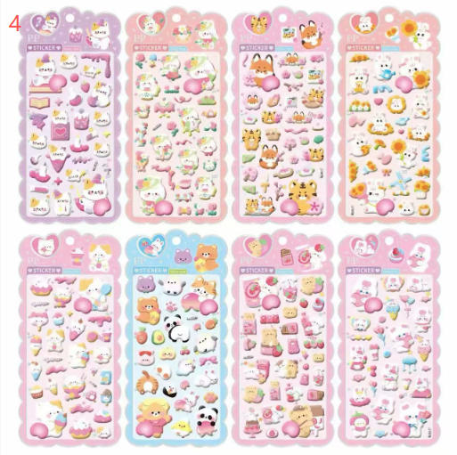 DIY手作り  粘着シール 3D 立体ステッカー  シール デコレーション ぷくぷく ステッカー 文具