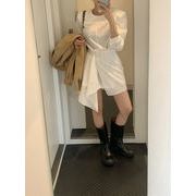 今季マストバイ   気質   おしゃれ  エレガント  マイナー  クルーネック ワンピース