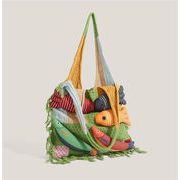 カラー追加！4色展開のニットバッグ 手編み風デザインでリゾートにもデイリー使いに好評