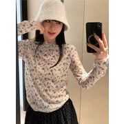 今季マストバイ   気質   おしゃれ   プリント　インナー 　レース　T シャツ　レディース