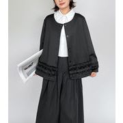 【2026新作】 フリル裾 ティアード ノーカラー ジャケット セレモニー