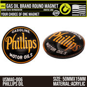 アメリカンなラウンドマグネット！　ガス　オイル系ブランド　アメリカン雑貨　ガレージ　レトロ雑貨
