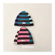 子供帽子　キッズニット帽    ボーダー柄　ビーニー   韓国キッズハット