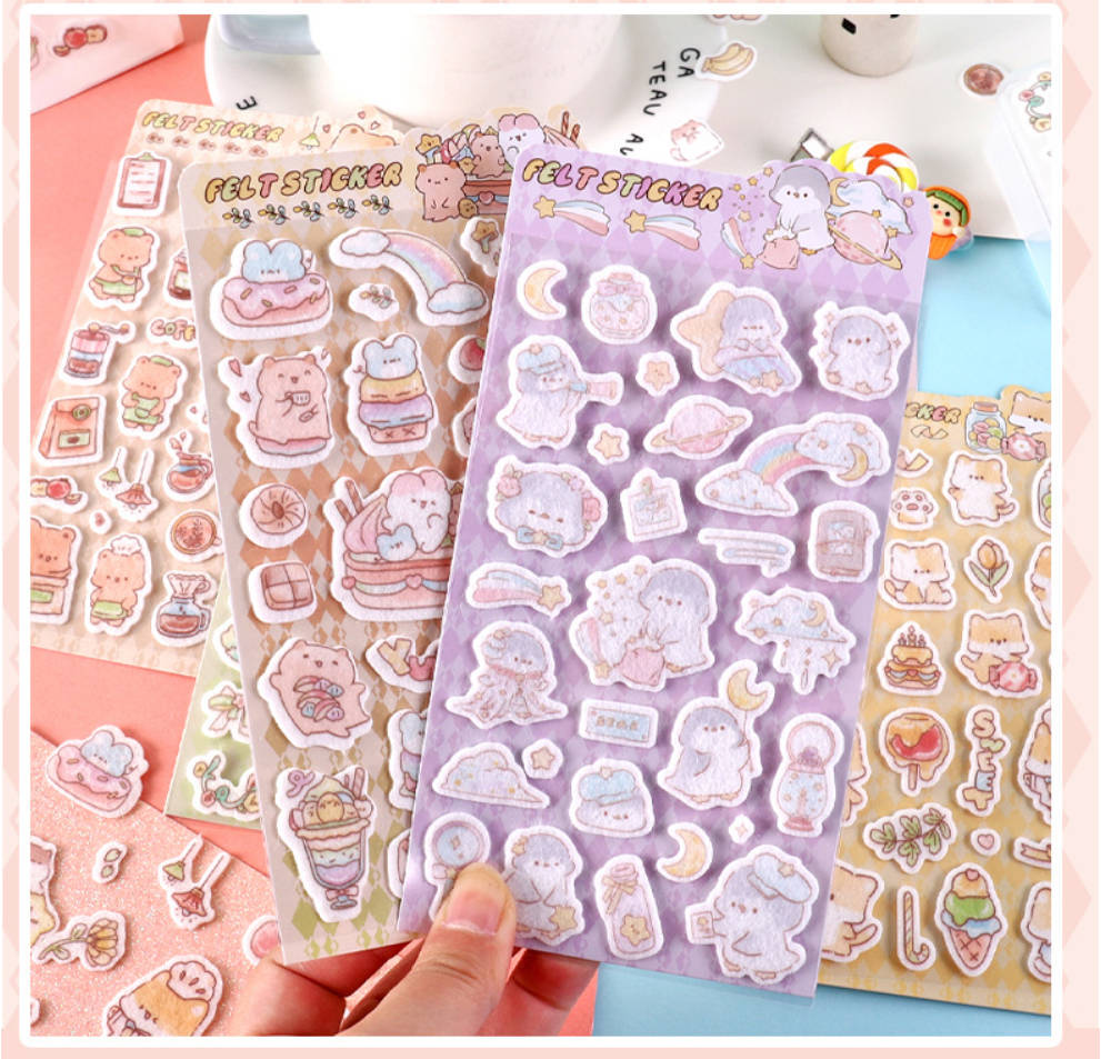 3月予約販売 フェルトシール 手帳素材 DIY  手帳シール ステッカー 子供手作り 装飾シール スマホケース