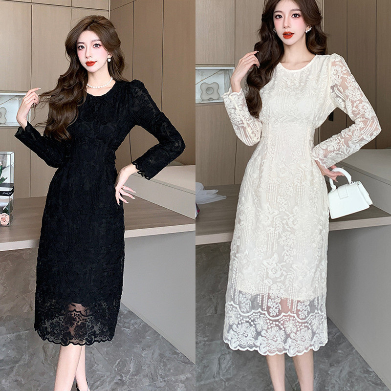 レースドレス フォーマル セミフォーマル 謝恩会 式典 卒業式 入学式 発表会 りぼん バックファスナー