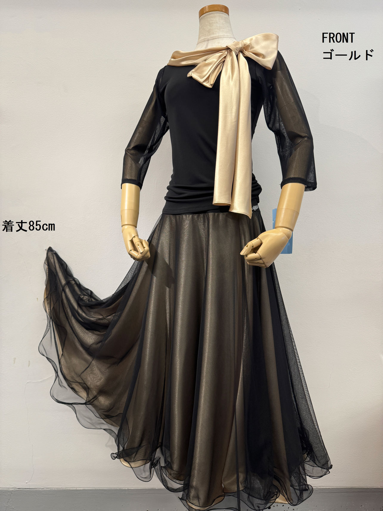 サテンリボン付き上下セット