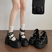 シューズ　ローファー　秋冬　デザイン　韓国ファッション　INS　リボン
