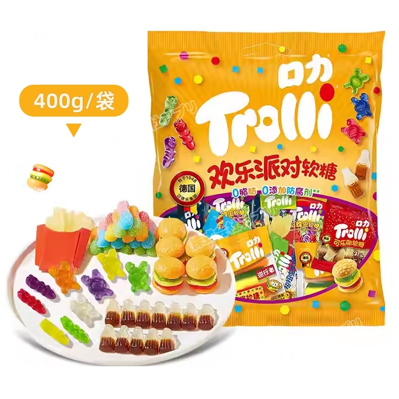 400g/袋 トローリ Trolli グミ 咀嚼音 SNSで話題 人気お菓子 SAMR ランダム コーラ 虫 ソフトキャンディー