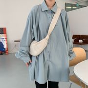 2026年INS 春新作   気質   おしゃれ   バックスリット  ルーズ   ドロップショルダー  トップス