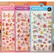 手帳素材装飾　3D　貼り付けパーツぷくぷく立体シール　携帯装飾品　エポキシステッカー