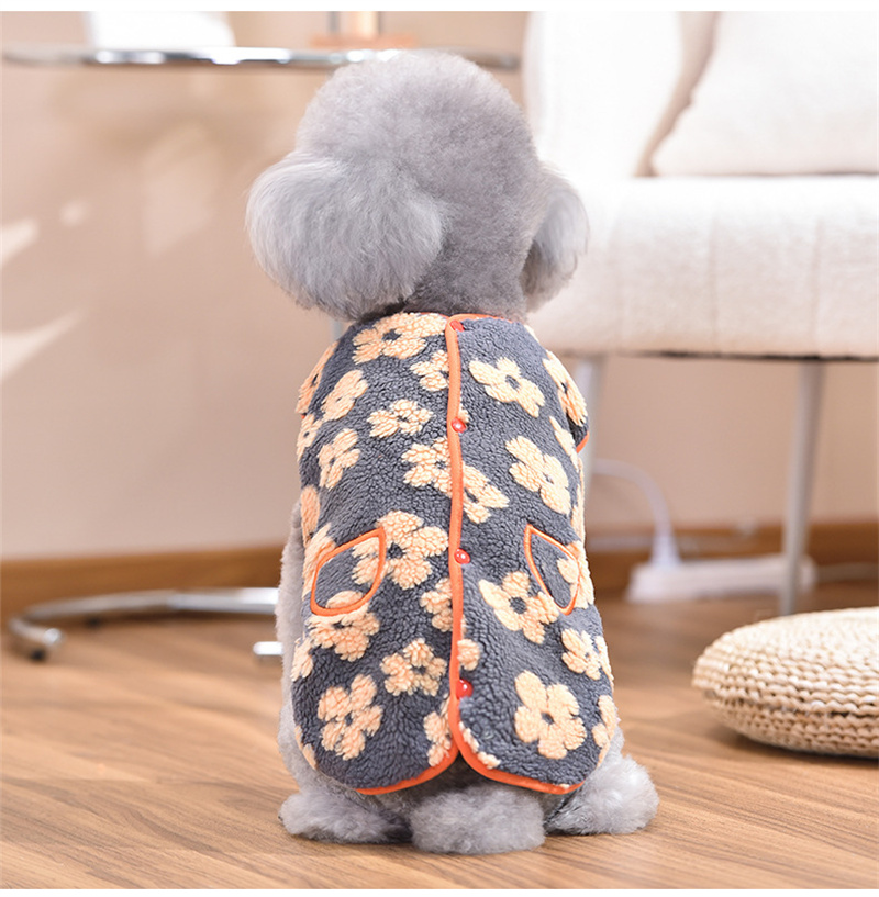 ひまわり小型・中型犬服、秋冬ラムベルベットベスト、ペット服＋ベルベットベスト