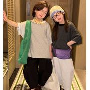 2026 夏新作 トップス 韓国風子供服 子供服 Tシャツ半袖スウェット2色 90cm-150cm