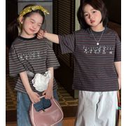 2026 夏新作 トップス 韓国風子供服 子供服 Tシャツ半袖スウェット2色 90cm-150cm