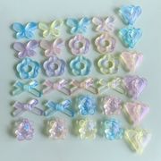 リボンパーツ ハンドメイド アクセサリーパーツ 蝶 アクリルビーズ バタフライ ハート 熊 カボション