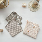 2026春※綿100 小花柄 ベビー フェイスタオル ハンドタオル 汗拭き ハンカチ ランチマット