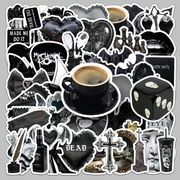 50枚入りブラック ゴシック様式 ステッカーパック  防水 ステッカー  ゴシック 手帳素材