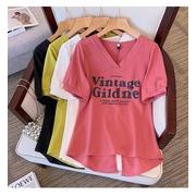 背中スリット　半袖レディースT シャツV00088