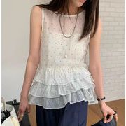 キャミソール　レディース　デザイン　韓国ファッション　ドット柄