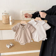 2026春※FLM☆ロンパース ワッフル生地 無地 乳幼児 半袖 ロンパース カバーオール 男女兼用