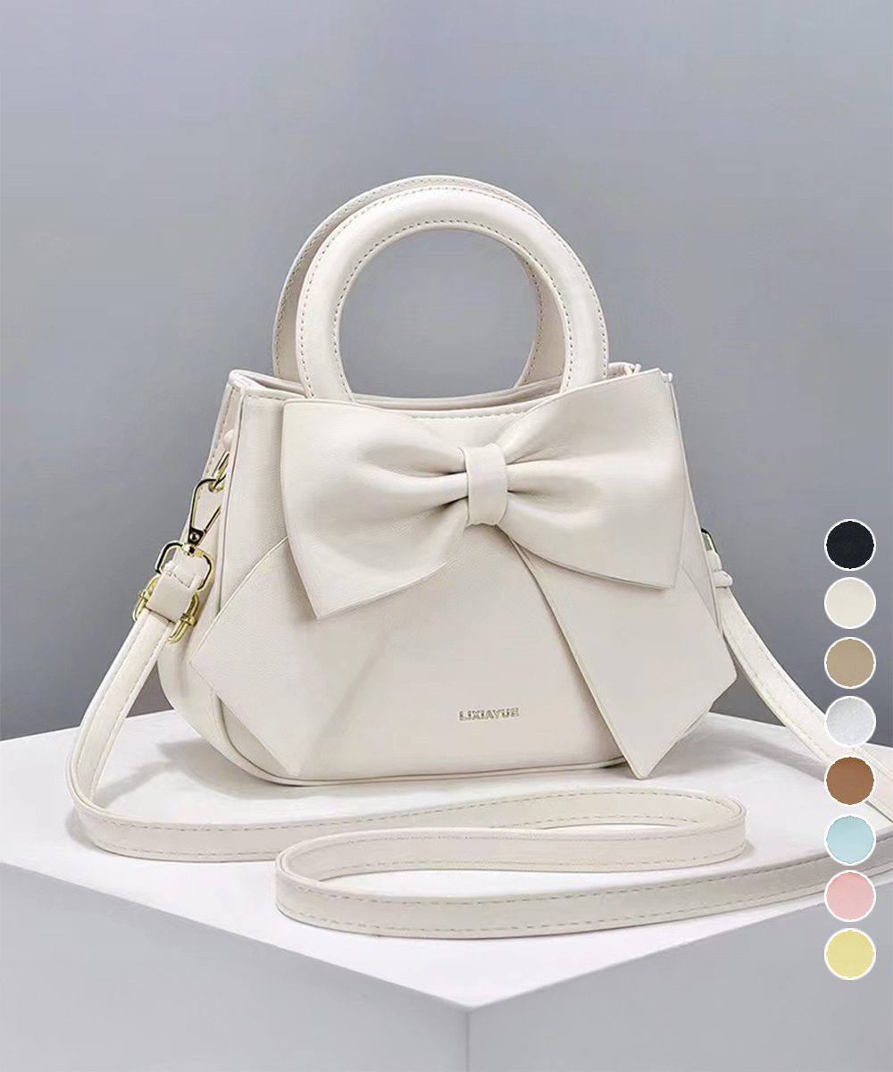 【日本倉庫即納】 リボンハンドバッグ ミニショルダーバッグ