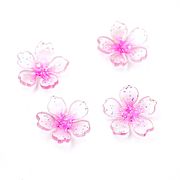春夏アクセサリー/ラメ入りさくら桜/フラワーデコパーツ/和柄桜/最安値＆営業日当日出荷