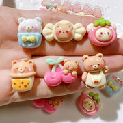 アクセサリーパーツ クマ 可愛い へアクセサリーパーツ デコパーツ DIY素材 貼り付けパーツ デコ素材