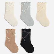 【SOCKS】蝶結び付きリブソックス