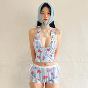 レディース 水着 ビキニ セパレート 花柄 ホルターネック セクシー リゾート