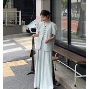 今季マストバイ デザイン おしゃれ   半袖  ジャケット トップス+ワイドパンツ   セット