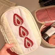 新作かわいいイチゴサンドイッチ柄ペンケース、学生化粧品収納バッグ 化粧ポーチ 小物収納