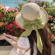 麦わら帽子　ストローハット　日焼け止め　春夏　リボン