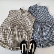 2026夏服※MAI☆セットアップ ノースリーブ チェック柄 コットン 2点セット