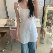 今季マストバイ  デザイン  リボン  可愛い  スウィート  バックリボン  キャミワンピース