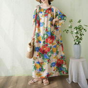 【2026新作】レディース花柄デザインワンピースロングワンピースカジュアル