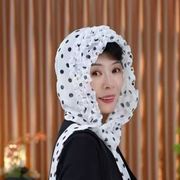 高級感ドット柄 夏薄手シアースカーフ 首巻きネッカチーフ レディース・キャップ・6色
