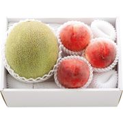 青肉メロン＆桃詰合せ 2667039【直送品】［送料無料］（※出荷は6月下旬～）
