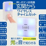 monban CUBE II ワイヤレスチャイムセット 押しボタン送信機+光フラッシュ電池式受信機