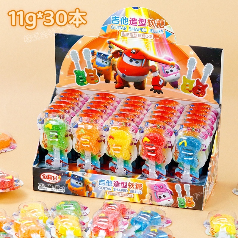 【30本/箱】ギターグミ 果物味 咀嚼音 ソフトキャンディ 人気お菓子 西瓜 SNSで話題 可愛い 子供の日