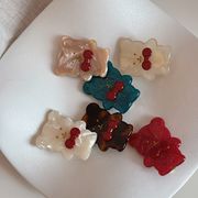 クマヘアピン　ヘアアクセサリー　レディース　デザイン　韓国風　髪飾り