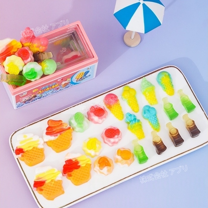 【12個/箱】アイスクリームグミ 果物味 咀嚼音 ソフトキャンディ 人気お菓子 SNSで話題 可愛い 子供の日