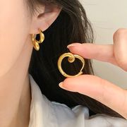 サージカルステンレスハートピアス　アクセサリー　18kコーティング　INS　金属アレルギー対応