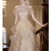 結婚式・司会者用ワンピース・花嫁ウェディングドレス・パーティードレス・披露宴/写真撮影  ロングドレス
