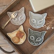 深山(miyama.) neco mini plate 4pcセット 猫 cat[美濃焼]